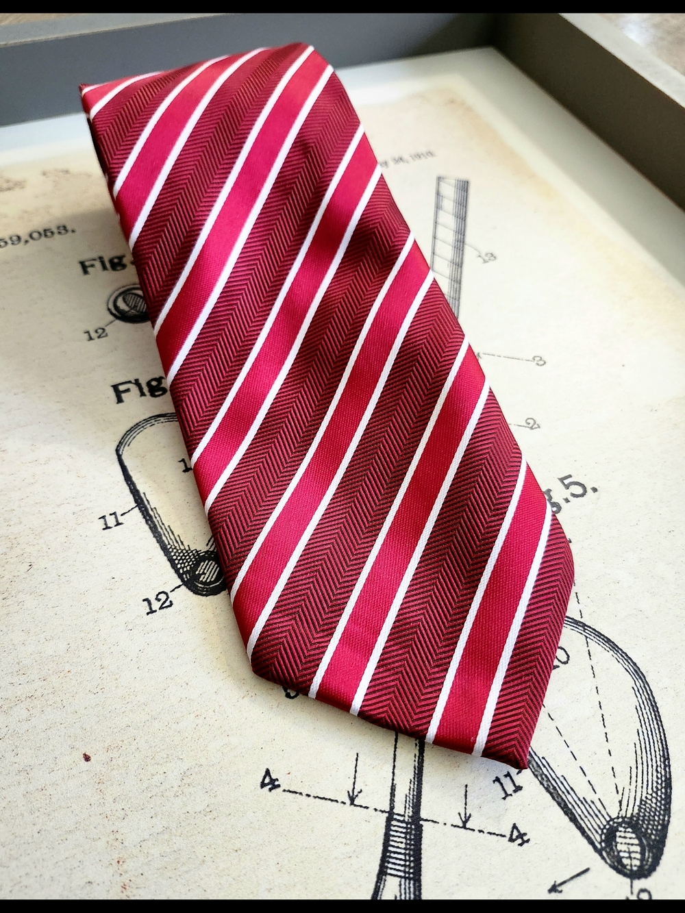 Vintage Giorgio Armani Red Striped Silk Tie